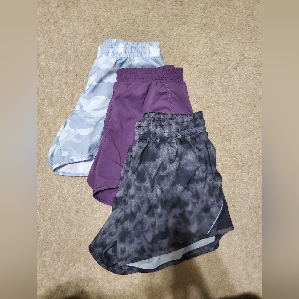 Stylish Women's Athletic Shorts Set - Purple, Gray, Black